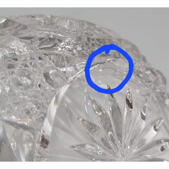 Vanity Jar Art Deco EAPG Clear Glass Celluloid Metal Lid Victorian Dresser Jar - Picture 10 of 10